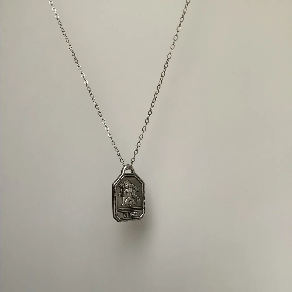 Virgo zodiac pendant-charm 16” chain (astrology) New Vintage sterling silver - Picture 5 of 13